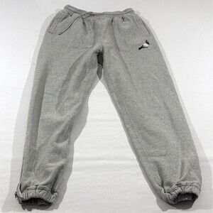 Staple Pigeon Gray Embroidered Fleece Sweatpants Joggers Zip Ankles Casual Sz L